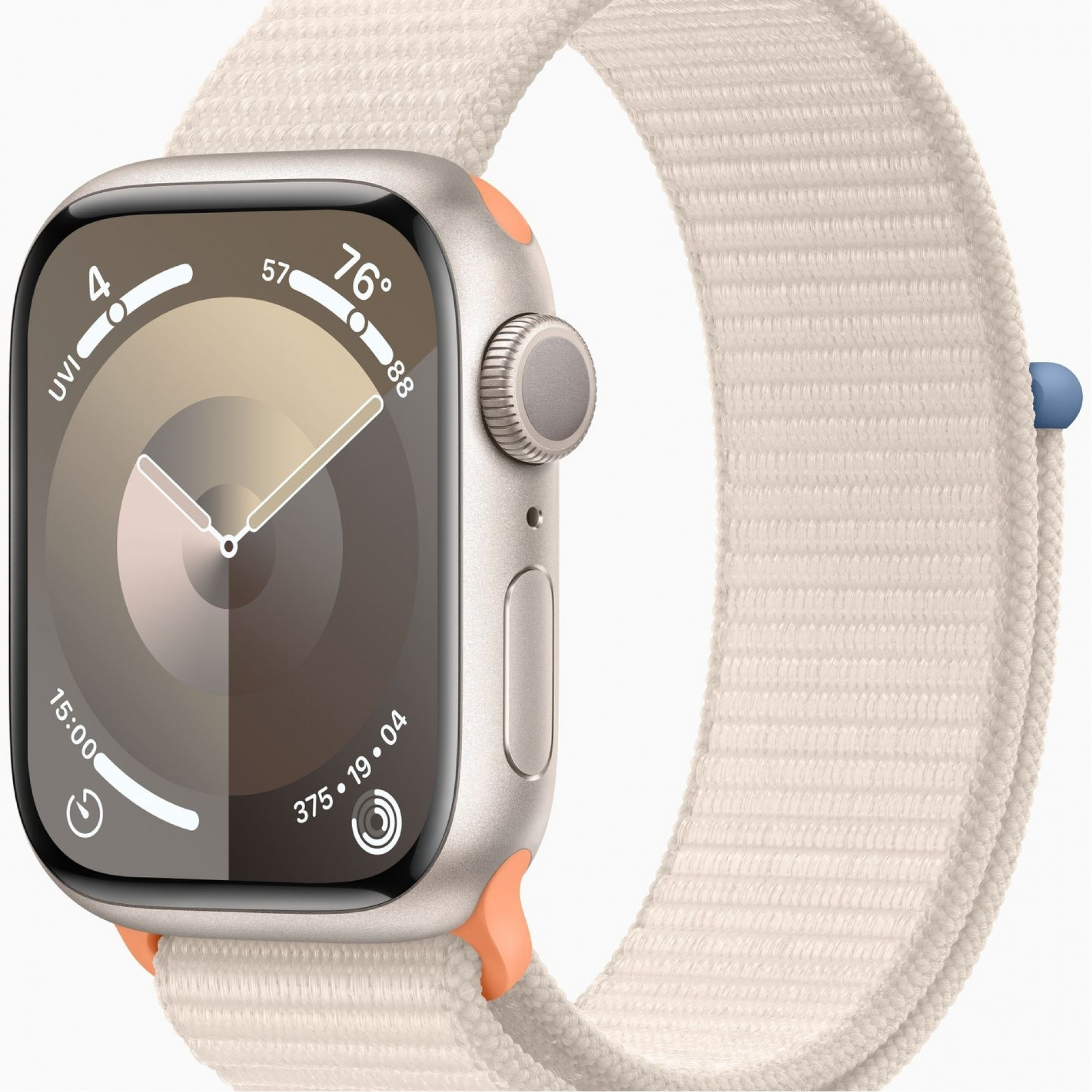 Apple Watch Series 9 GPS 41mm Starlight Aluminum Case with Starlight Sport Loop (MR8V3)